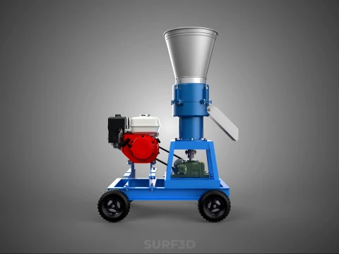 MOBILE PELLET PRESS MILL EXTRUSION MACHINE GRANULATOR PELLETIZER 3D Model