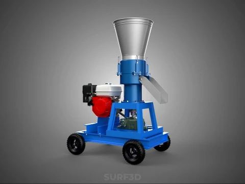 MOBILE PELLET PRESS MILL EXTRUSION MACHINE GRANULATOR PELLETIZER 3D Model