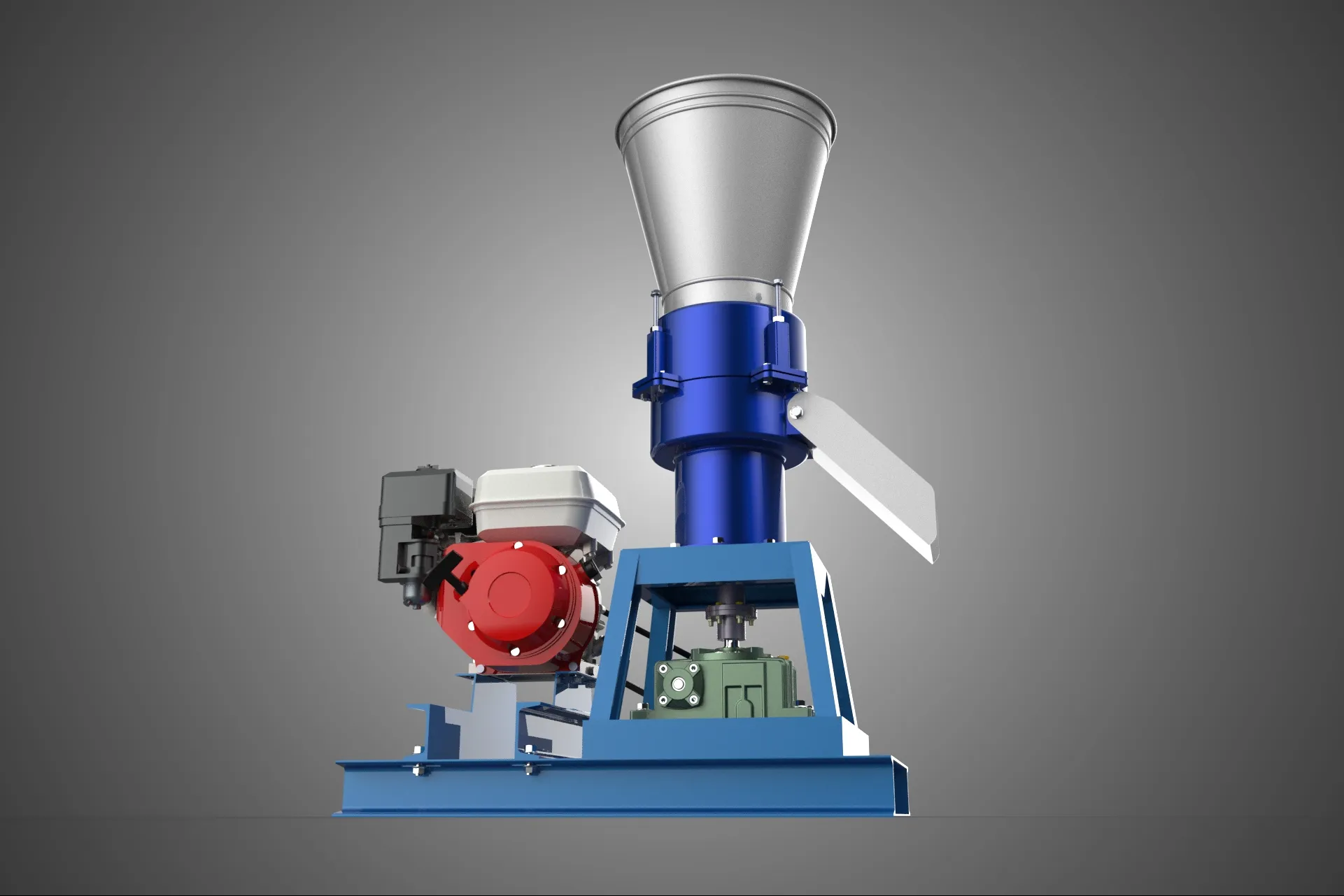 EXTRUSORA DE MOINHO DE PRENSA DE PELLET AZUL PADR&Atilde;O QUE FAZ M&Aacute;QUINA DE GASOLINA Modelo 3D .c4d .max .obj .3ds .fbx .stl .blend 