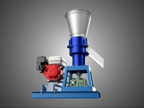 STANDARD BLAUER PELLETPRESSM&Uuml;HLE EXTRUDER, DER MASCHINE BENZIN HERSTELLT 3D Modell