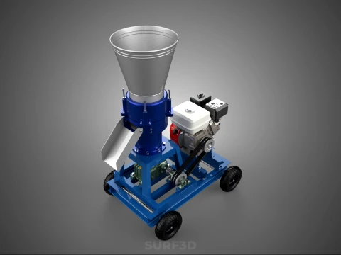 EXTRUSORA DE MOINHO DE PRENSA DE PELLET AZUL PADR&Atilde;O QUE FAZ M&Aacute;QUINA DE GASOLINA Modelo 3D