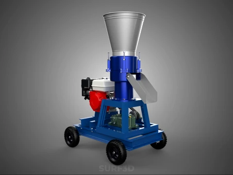 EXTRUSORA DE MOINHO DE PRENSA DE PELLET AZUL PADR&Atilde;O QUE FAZ M&Aacute;QUINA DE GASOLINA Modelo 3D