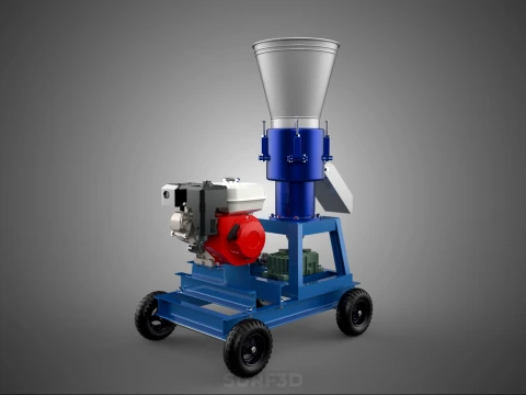 EXTRUSORA DE MOINHO DE PRENSA DE PELLET AZUL PADR&Atilde;O QUE FAZ M&Aacute;QUINA DE GASOLINA Modelo 3D