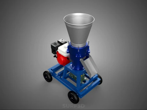 EXTRUSORA DE MOINHO DE PRENSA DE PELLET AZUL PADR&Atilde;O QUE FAZ M&Aacute;QUINA DE GASOLINA Modelo 3D