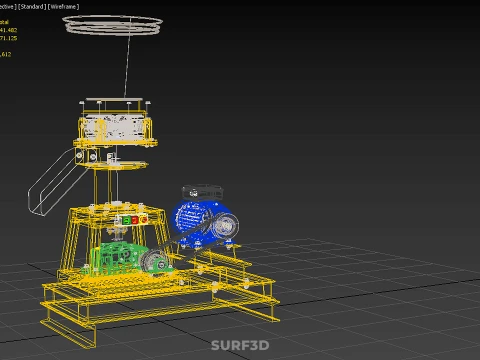 PELLET PRESS MILL MAKING EXTRUDER MACHINE ELECTRIC MOTOR ENGINE 3D Model