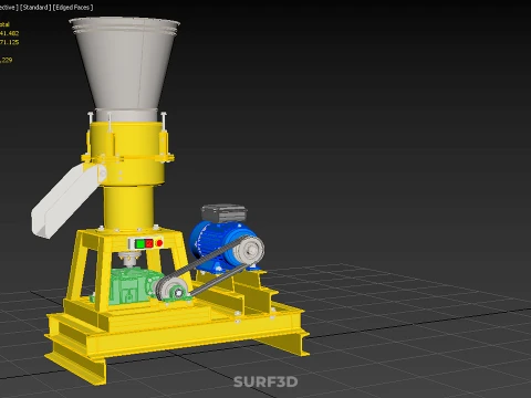 PELLET PRESS MILL MAKING EXTRUDER MACHINE ELECTRIC MOTOR ENGINE 3D Model
