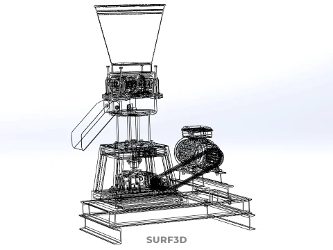 PELLET PRESS MILL MAKING EXTRUDER MACHINE ELECTRIC MOTOR ENGINE 3D Model