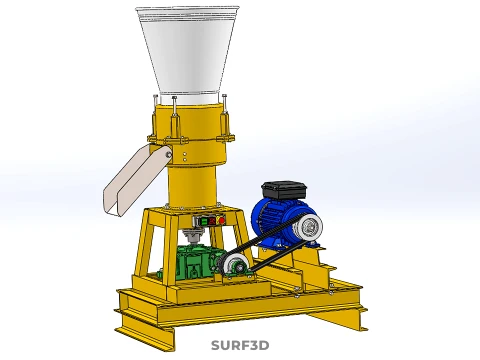 PELLET PRESS MILL MAKING EXTRUDER MACHINE ELECTRIC MOTOR ENGINE 3D Model