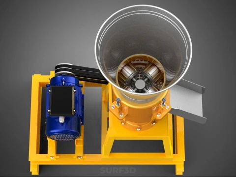 QUAD FOUR 4 COMPRESSION ROLLER FLATDIE PELLET PRESS MILL MACHINE 3D Model