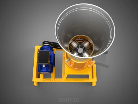 QUAD FOUR 4 COMPRESSION ROLLER FLATDIE PELLET PRESS MILL MACHINE 3D Model