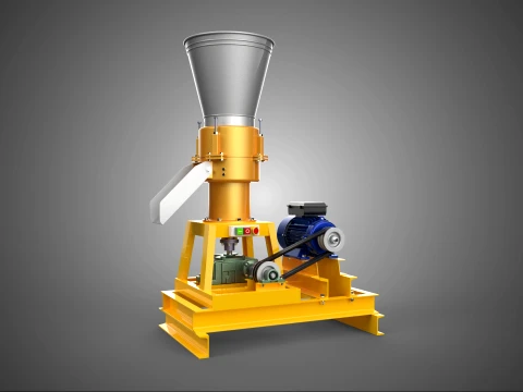 QUAD FOUR 4 COMPRESSION ROLLER FLATDIE PELLET PRESS MILL MACHINE 3D Model