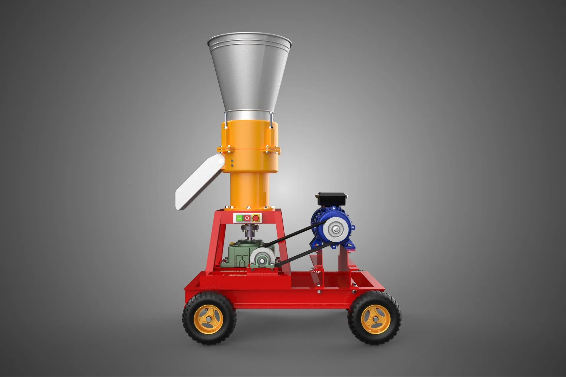 PORTABLE PELLET PRESS MILL MAKING MACHINE ELECTRIC MOTOR POWERED 3D Model .c4d .max .obj .3ds .fbx .stl .blend 