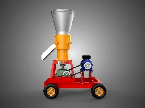 PRENSA DE PELLETS PORT&Aacute;TIL M&Aacute;QUINA FABRICANTE CON MOTOR EL&Eacute;CTRICO Modelo 3D