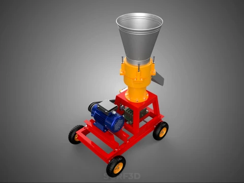 PORTABLE PELLET PRESS MILL MAKING MACHINE ELECTRIC MOTOR POWERED 3D Model