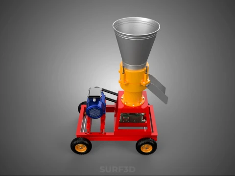 PORTABLE PELLET PRESS MILL MAKING MACHINE ELECTRIC MOTOR POWERED 3D Model