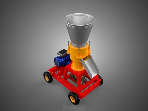 PORTABLE PELLET PRESS MILL MAKING MACHINE ELECTRIC MOTOR POWERED 3D Model