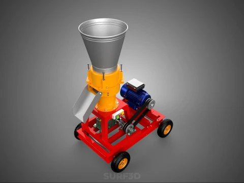 PORTABLE PELLET PRESS MILL MAKING MACHINE ELECTRIC MOTOR POWERED 3D Model