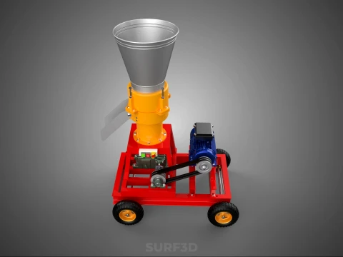 PORTABLE PELLET PRESS MILL MAKING MACHINE ELECTRIC MOTOR POWERED 3D Model