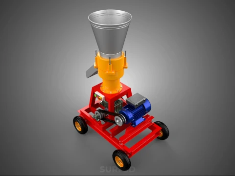 PORTABLE PELLET PRESS MILL MAKING MACHINE ELECTRIC MOTOR POWERED 3D Model