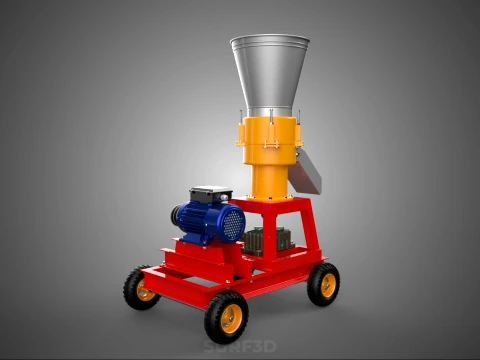 PORTABLE PELLET PRESS MILL MAKING MACHINE ELECTRIC MOTOR POWERED 3D Model