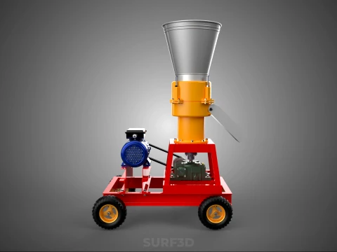 PORTABLE PELLET PRESS MILL MAKING MACHINE ELECTRIC MOTOR POWERED 3D Model
