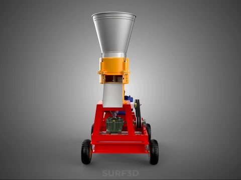 PORTABLE PELLET PRESS MILL MAKING MACHINE ELECTRIC MOTOR POWERED 3D Model