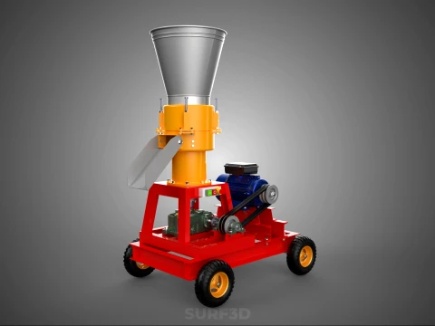 PORTABLE PELLET PRESS MILL MAKING MACHINE ELECTRIC MOTOR POWERED 3D Model