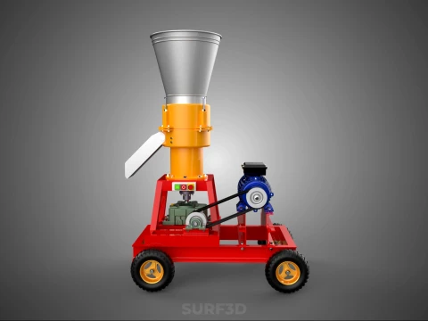 PORTABLE PELLET PRESS MILL MAKING MACHINE ELECTRIC MOTOR POWERED 3D Model