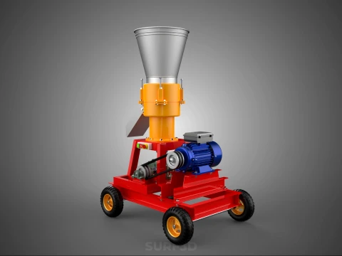 PORTABLE PELLET PRESS MILL MAKING MACHINE ELECTRIC MOTOR POWERED 3D Model