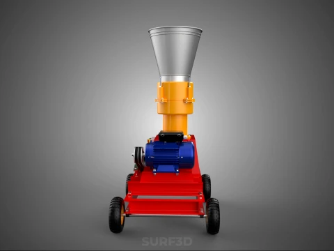 PORTABLE PELLET PRESS MILL MAKING MACHINE ELECTRIC MOTOR POWERED 3D Model