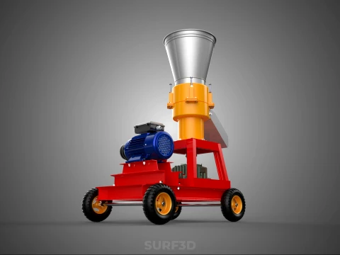 PORTABLE PELLET PRESS MILL MAKING MACHINE ELECTRIC MOTOR POWERED 3D Model
