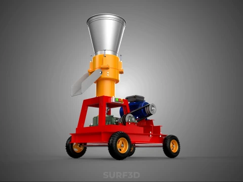 PORTABLE PELLET PRESS MILL MAKING MACHINE ELECTRIC MOTOR POWERED 3D Model