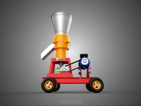 PORTABLE PELLET PRESS MILL MAKING MACHINE ELECTRIC MOTOR POWERED 3D Model