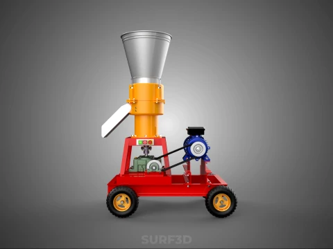 PORTABLE PELLET PRESS MILL MAKING MACHINE ELECTRIC MOTOR POWERED 3D Model