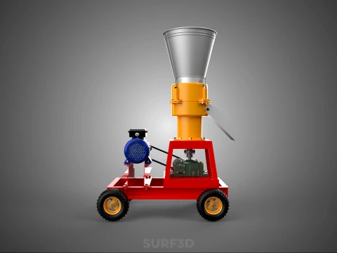 PORTABLE PELLET PRESS MILL MAKING MACHINE ELECTRIC MOTOR POWERED 3D Model