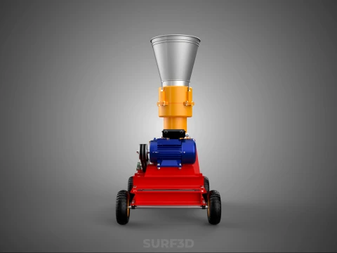 PORTABLE PELLET PRESS MILL MAKING MACHINE ELECTRIC MOTOR POWERED 3D Model