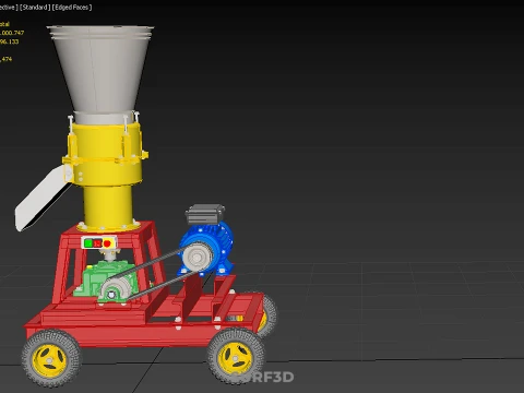 PORTABLE PELLET PRESS MILL MAKING MACHINE ELECTRIC MOTOR POWERED 3D Model