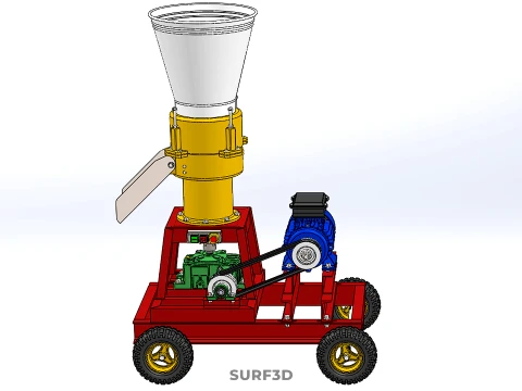 PORTABLE PELLET PRESS MILL MAKING MACHINE ELECTRIC MOTOR POWERED 3D Model