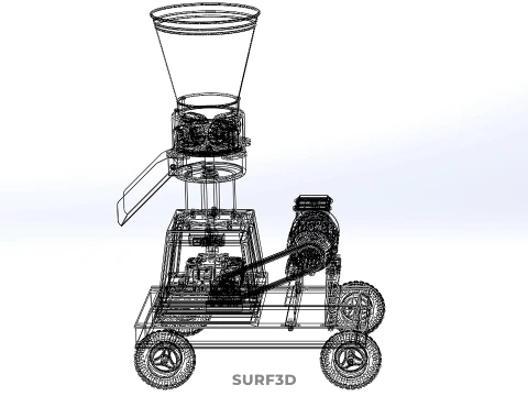 PORTABLE PELLET PRESS MILL MAKING MACHINE ELECTRIC MOTOR POWERED 3D Model