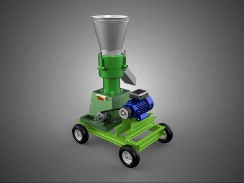 PELLETPRESSE MIT R&Auml;DERN EXTRUSIONSHERSTELLER MASCHINE ELEKTROMOTOR 3D Modell