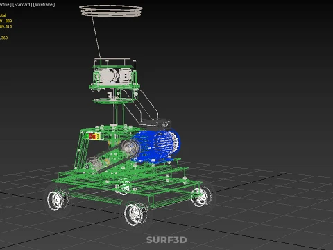 WHEELED PELLET PRESS MILL EXTRUSION MAKER MACHINE ELECTRIC MOTOR 3D Model