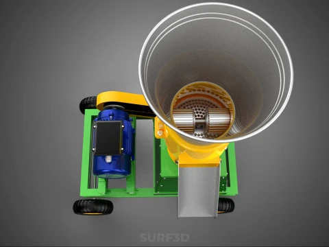 MOBILE ELECTRIC PELLET PRESS MILL MAKER PELLETIZER MACHINE FARM 3D Model