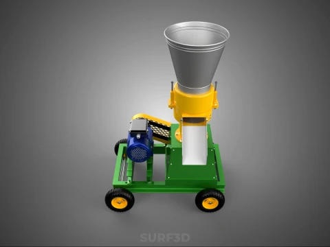 MOBILE ELECTRIC PELLET PRESS MILL MAKER PELLETIZER MACHINE FARM 3D Model