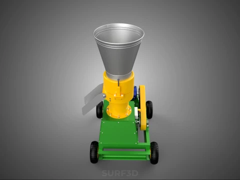 MOBILE ELECTRIC PELLET PRESS MILL MAKER PELLETIZER MACHINE FARM 3D Model