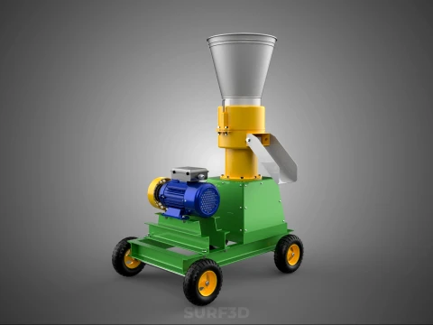 MOBILE ELECTRIC PELLET PRESS MILL MAKER PELLETIZER MACHINE FARM 3D Model