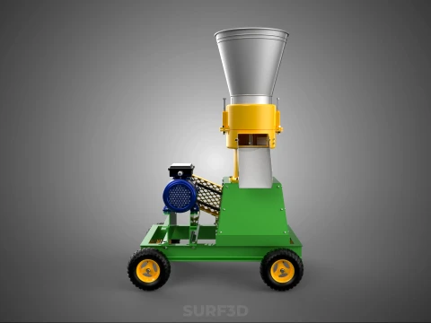 MOBILE ELECTRIC PELLET PRESS MILL MAKER PELLETIZER MACHINE FARM 3D Model