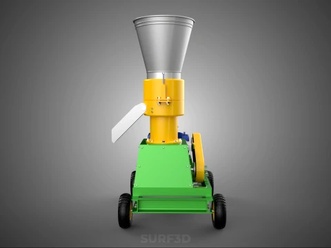 MOBILE ELECTRIC PELLET PRESS MILL MAKER PELLETIZER MACHINE FARM 3D Model