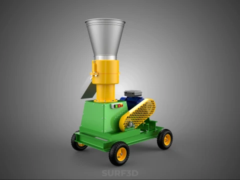 MOBILE ELECTRIC PELLET PRESS MILL MAKER PELLETIZER MACHINE FARM 3D Model