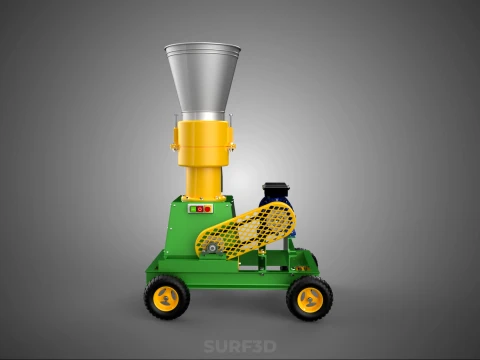 MOBILE ELECTRIC PELLET PRESS MILL MAKER PELLETIZER MACHINE FARM 3D Model