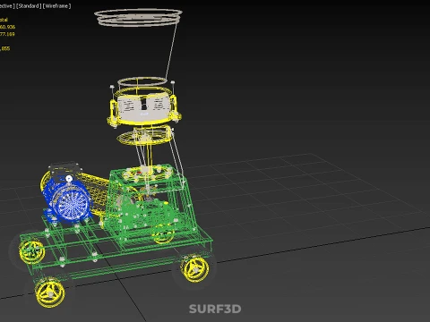 MOBILE ELECTRIC PELLET PRESS MILL MAKER PELLETIZER MACHINE FARM 3D Model